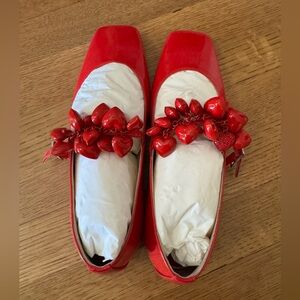Mach & Mach Red Flats with Heart Accents! So cute!